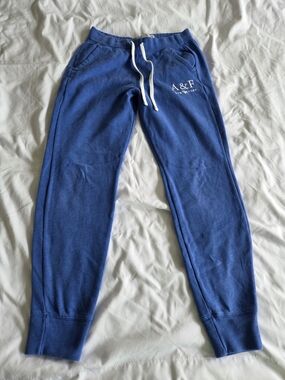Abercrombie & Fitch Blue Fleece Joggers with Drawstring Sz XS